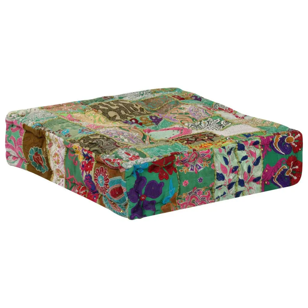 Patchwork Pouffe Square Handmade Foot Rest Stool Cushion Seat Ottoman