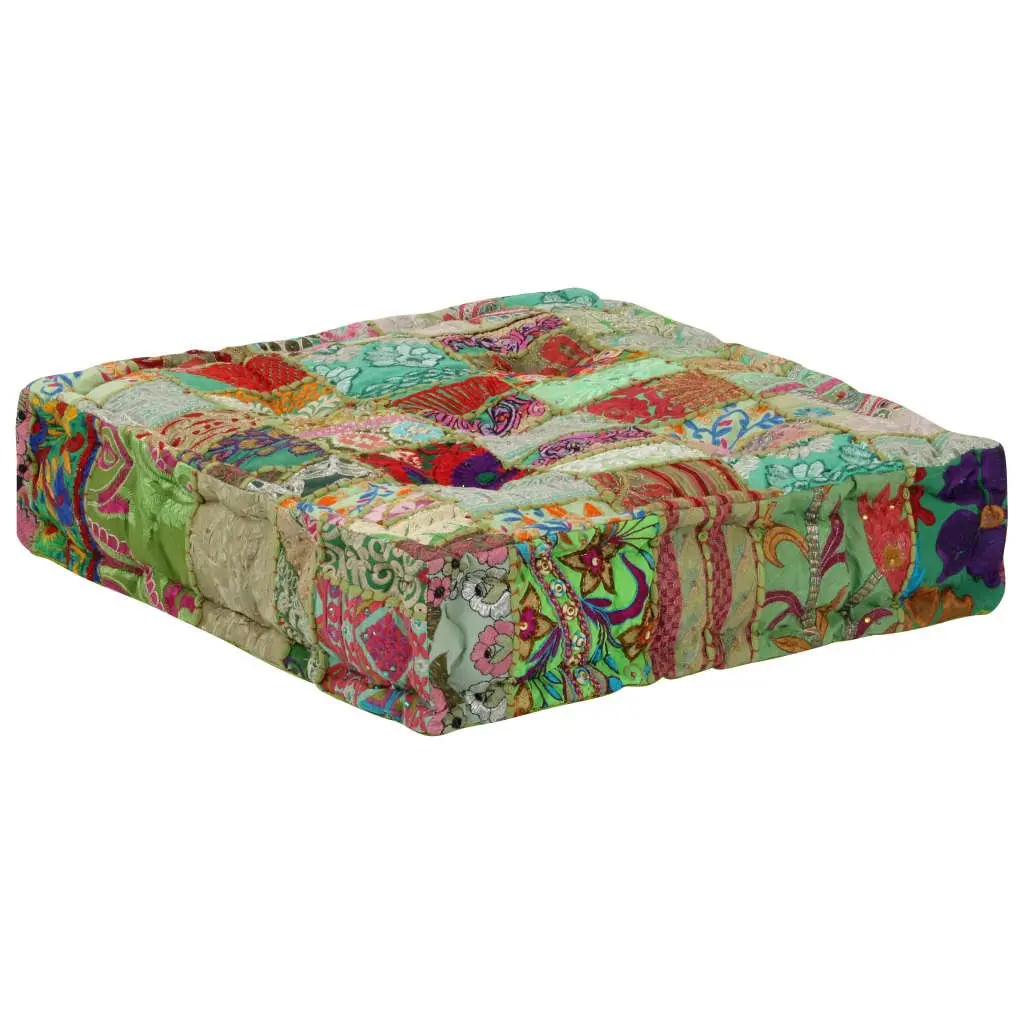 Patchwork Pouffe Square Handmade Foot Rest Stool Cushion Seat Ottoman