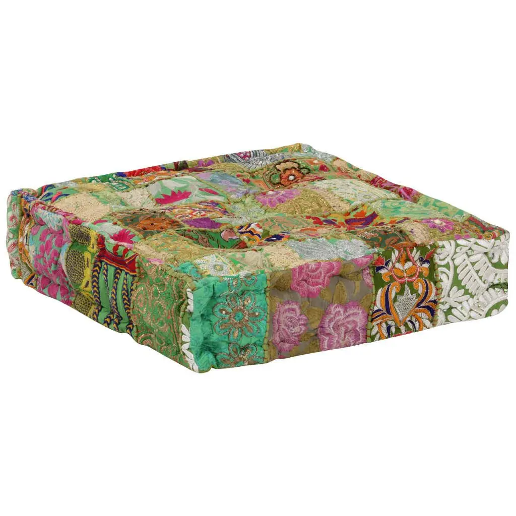 Patchwork Pouffe Square Handmade Foot Rest Stool Cushion Seat Ottoman