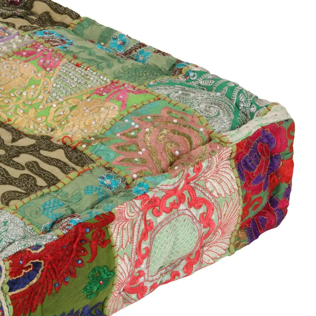 Patchwork Pouffe Square Handmade Foot Rest Stool Cushion Seat Ottoman