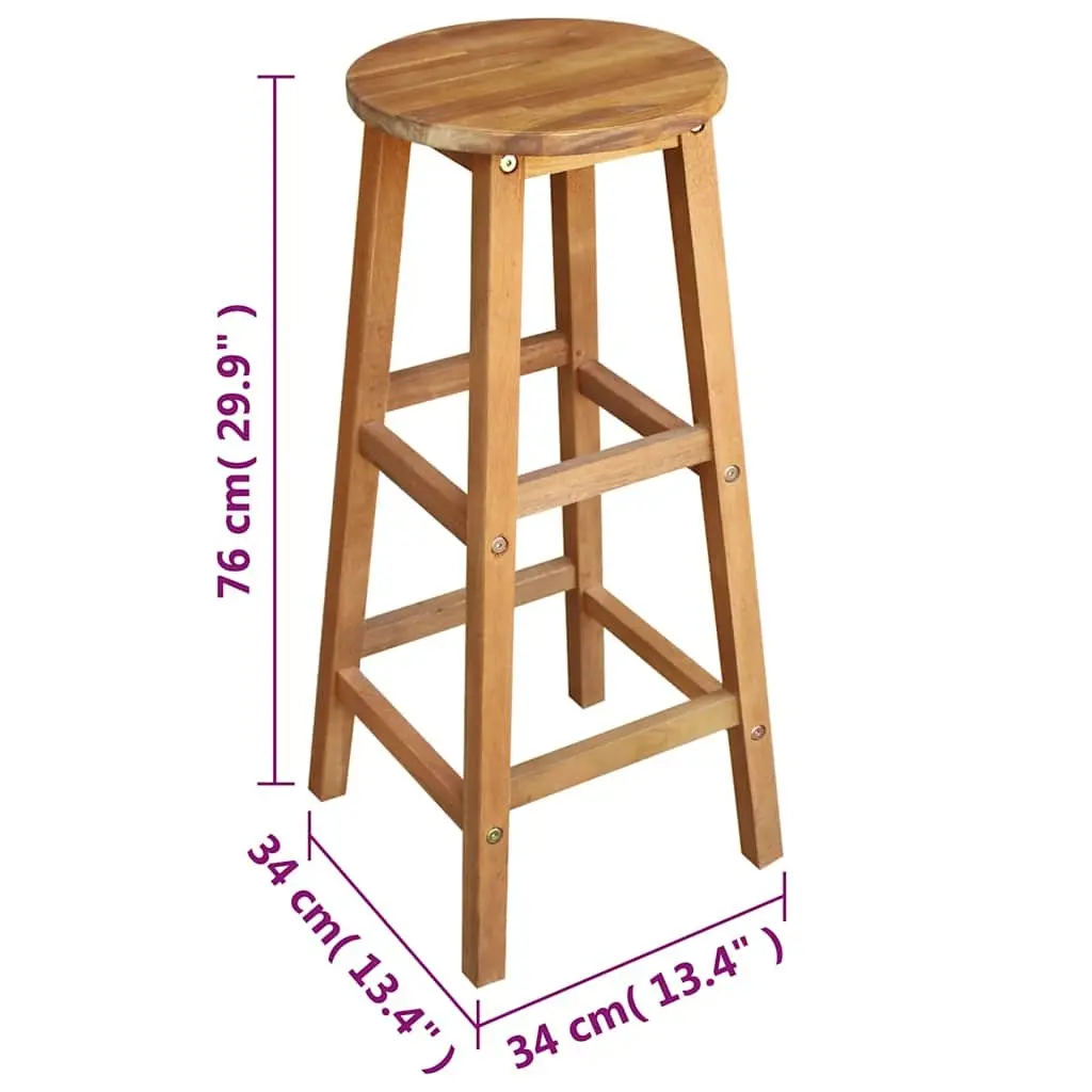 7-Piece Rustic Solid Acacia Bar Table and Stools
