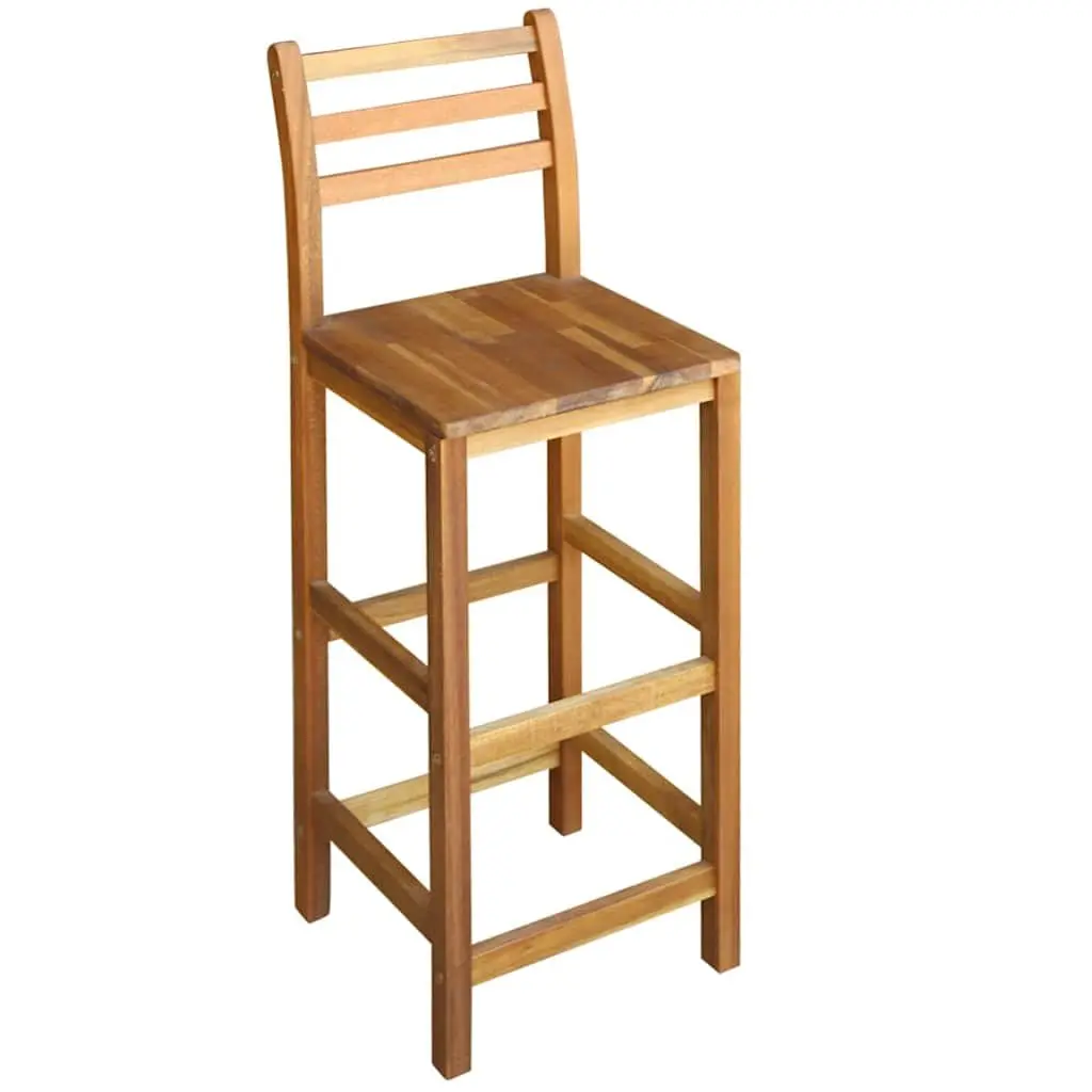 Bar Table and Chair Set Wooden 7 Pieces Brown