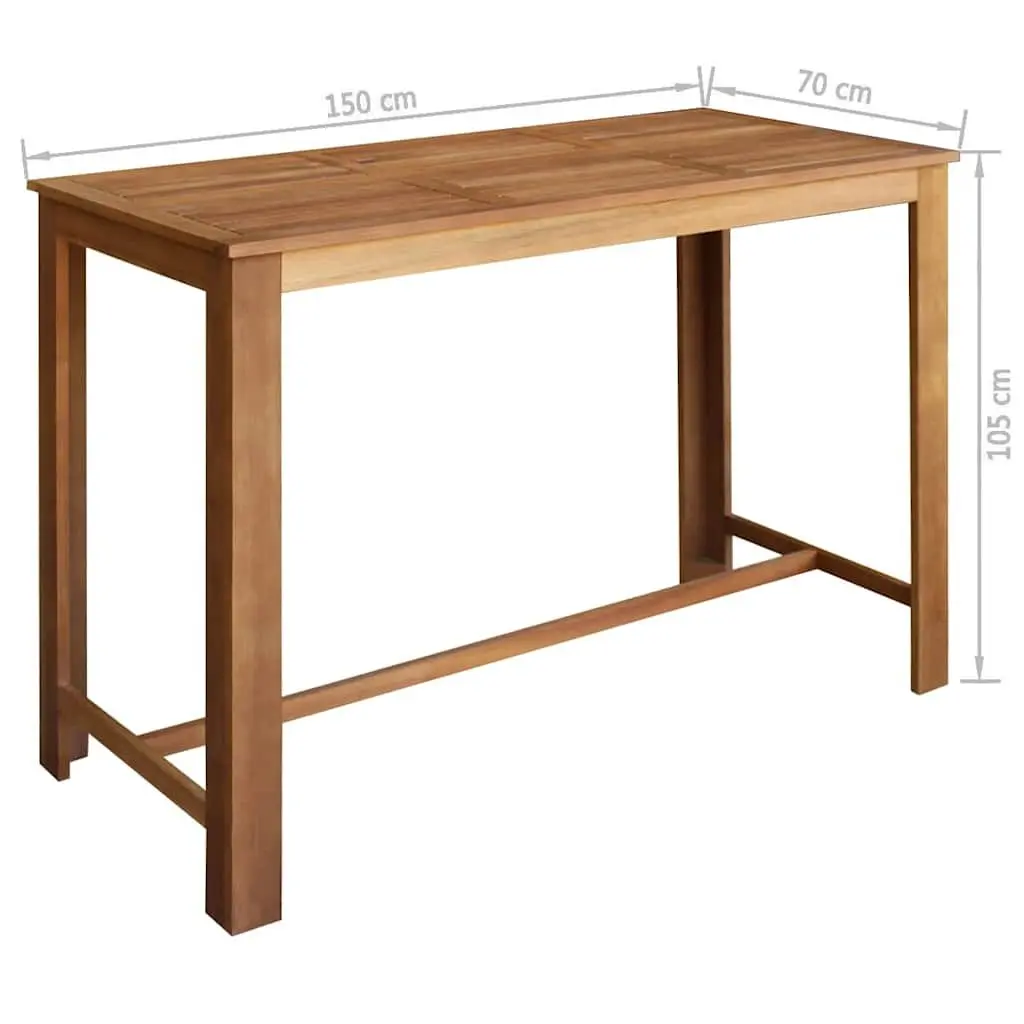Bar Table and Chair Set Wooden 7 Pieces Brown