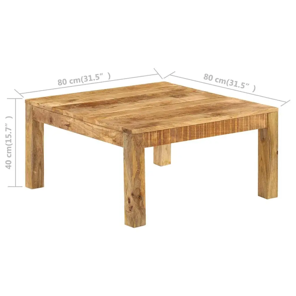 Brown Solid Mango Wood Coffee Table 80x80x40 cm