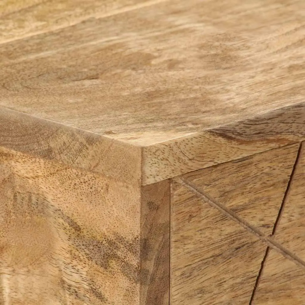 Writing Desk Solid Mango Wood 110x50x76cm Brown with 2 Drawers Industrial Steel Legs