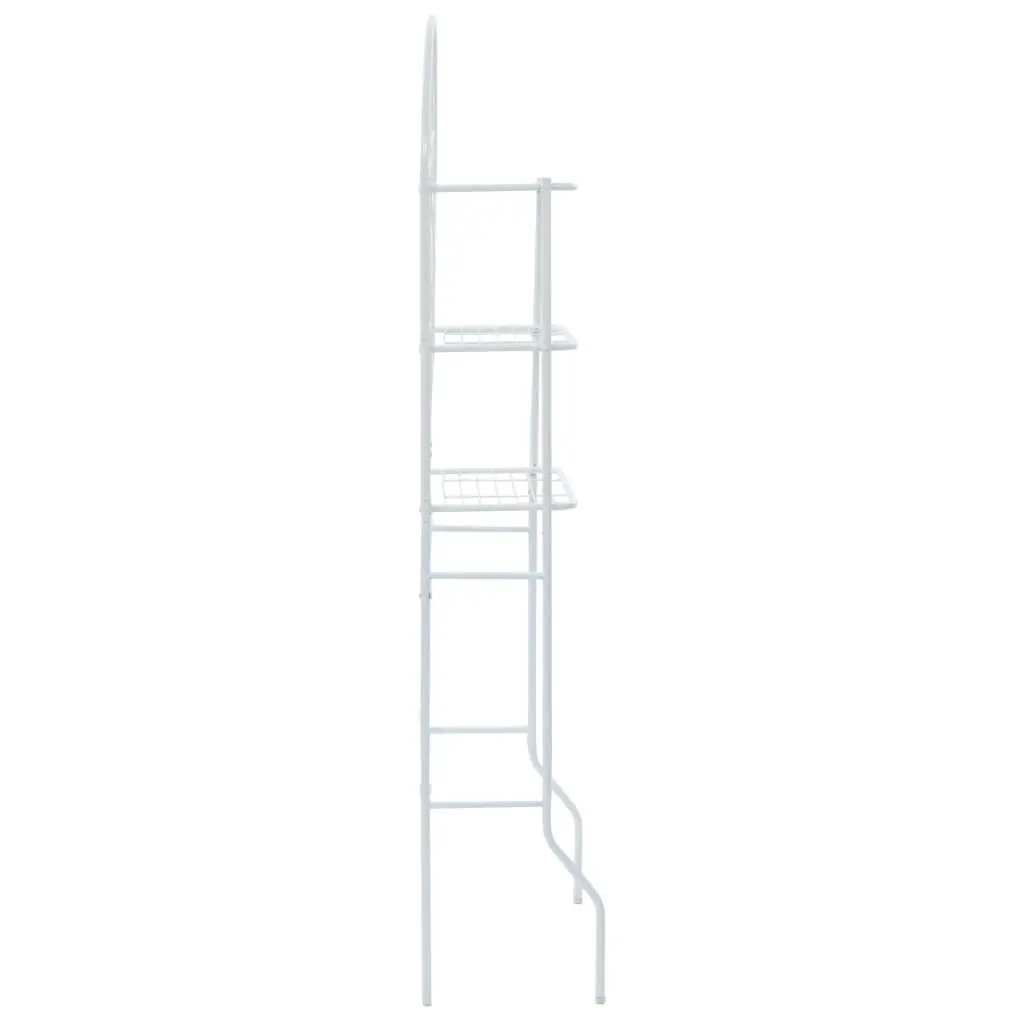 Toilet Rack Steel 60 x 33 x 174 cm White Bathroom Storage Organizer Towel Holder Over Tank Stand
