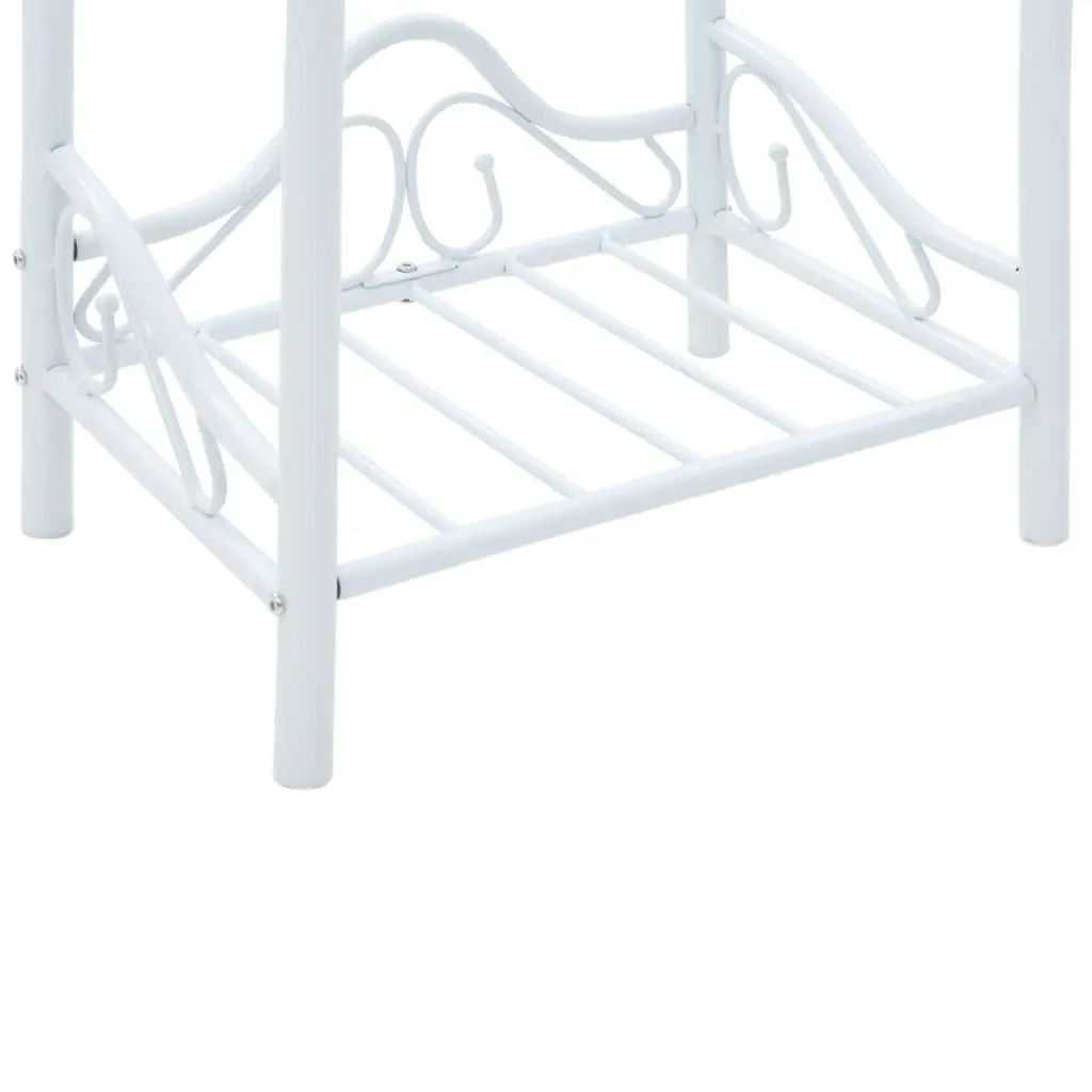 Bedside Tables Steel Tempered Glass 45x30.5x60 cm White 2 Piece Set