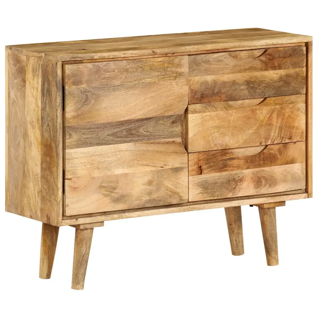Sideboard Solid Mango Wood Brown Storage Cabinet Vintage Furniture 90x30x69cm