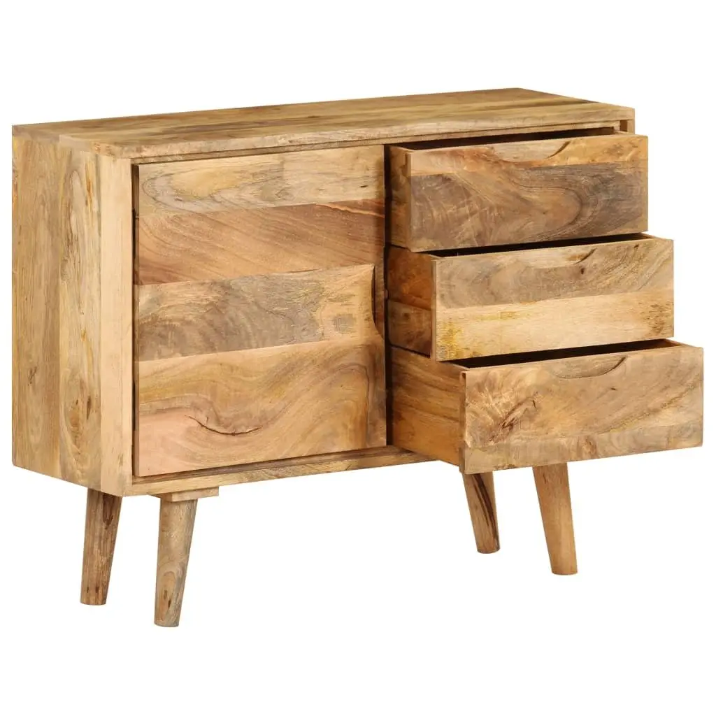 Sideboard Solid Mango Wood Brown Storage Cabinet Vintage Furniture 90x30x69cm