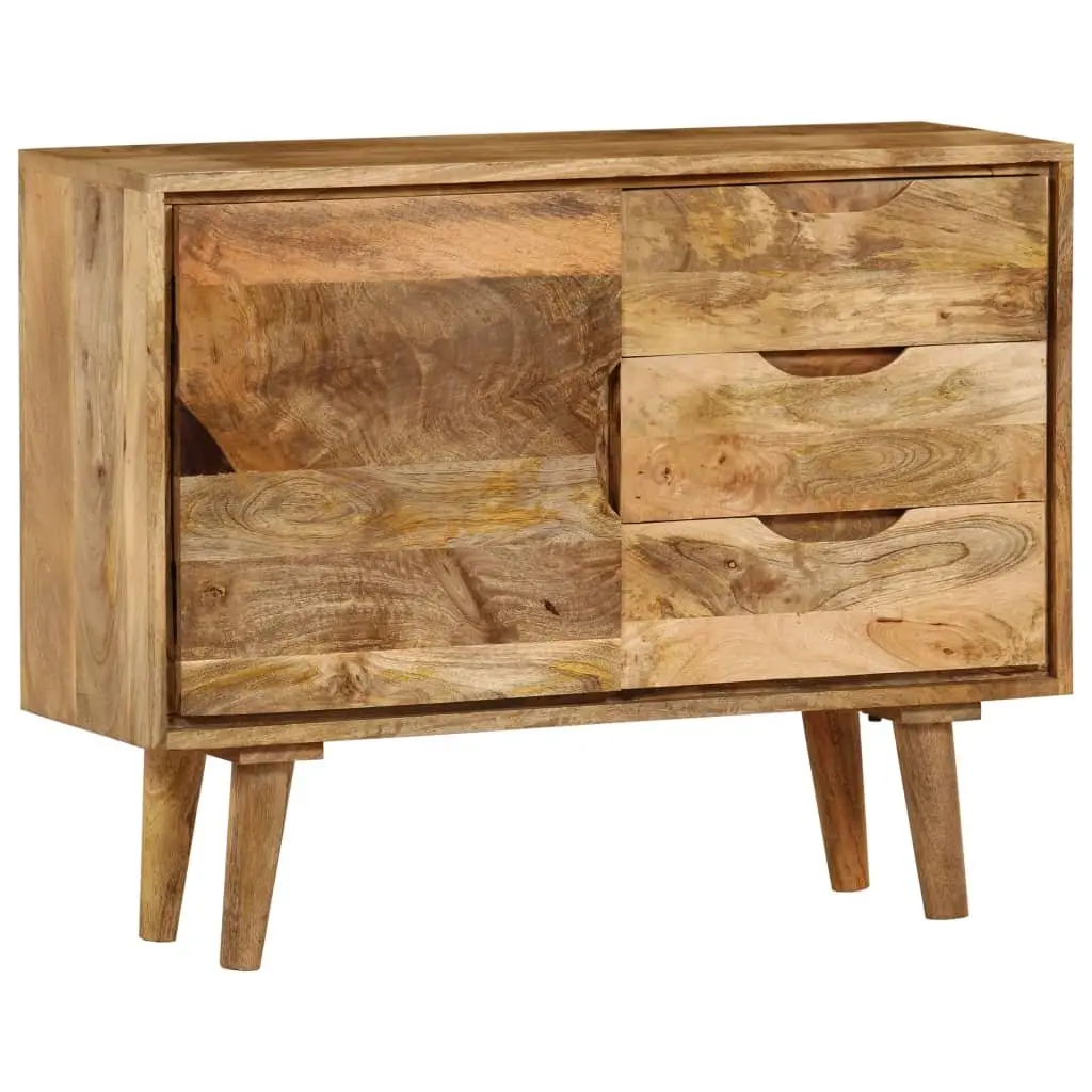Sideboard Solid Mango Wood Brown Storage Cabinet Vintage Furniture 90x30x69cm