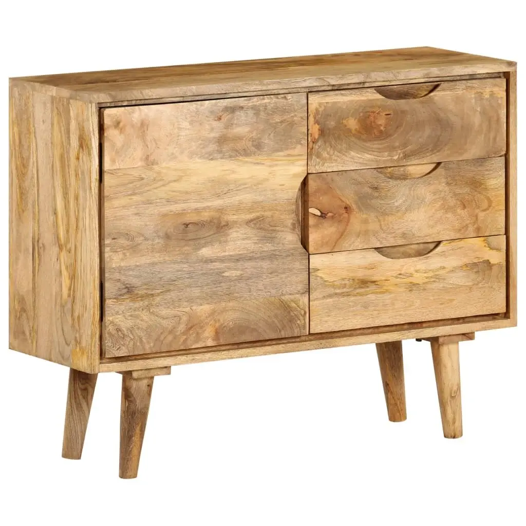 Sideboard Solid Mango Wood Brown Storage Cabinet Vintage Furniture 90x30x69cm