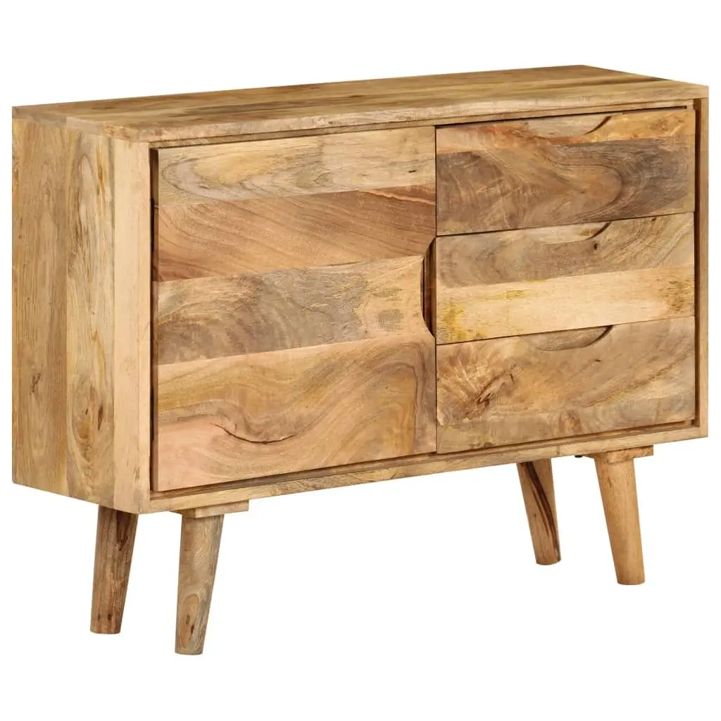 Sideboard Solid Mango Wood Brown Storage Cabinet Vintage Furniture 90x30x69cm