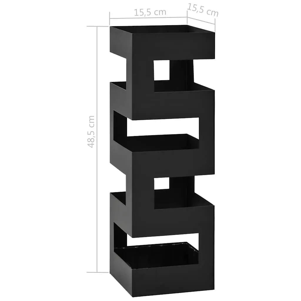 Umbrella Stand Powder-coated Steel Black Modern Holder
