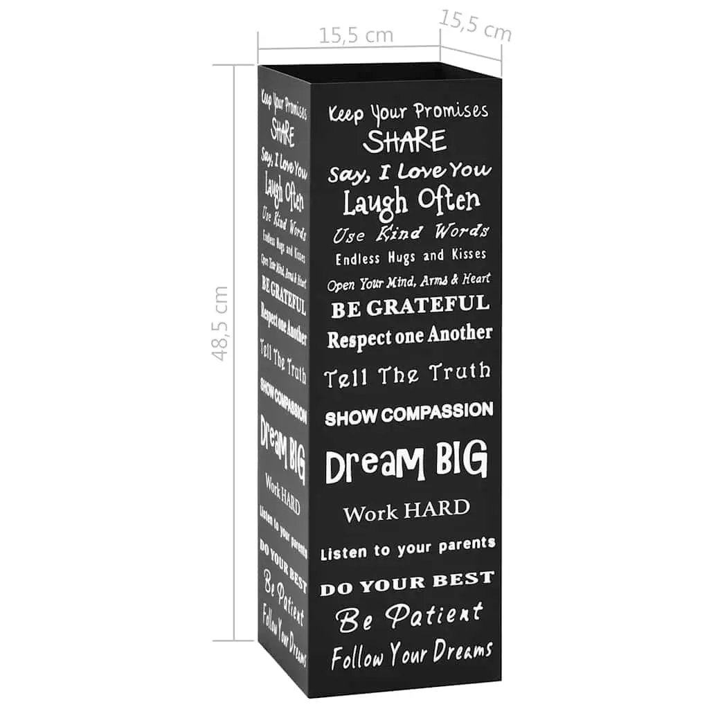 Black Steel Umbrella Stand for Entryways