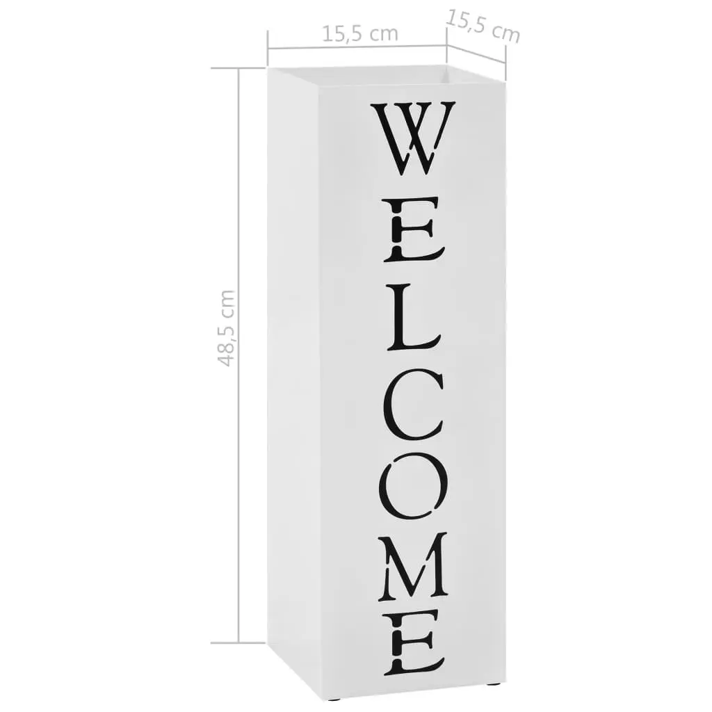 Umbrella Stand Steel White Modern