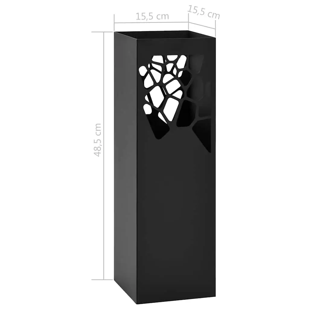 Black Steel Umbrella Stand with Removable Tray