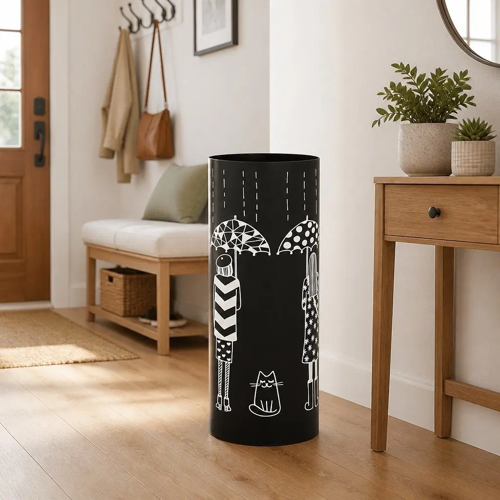 Umbrella Stand Steel Black Modern Holder