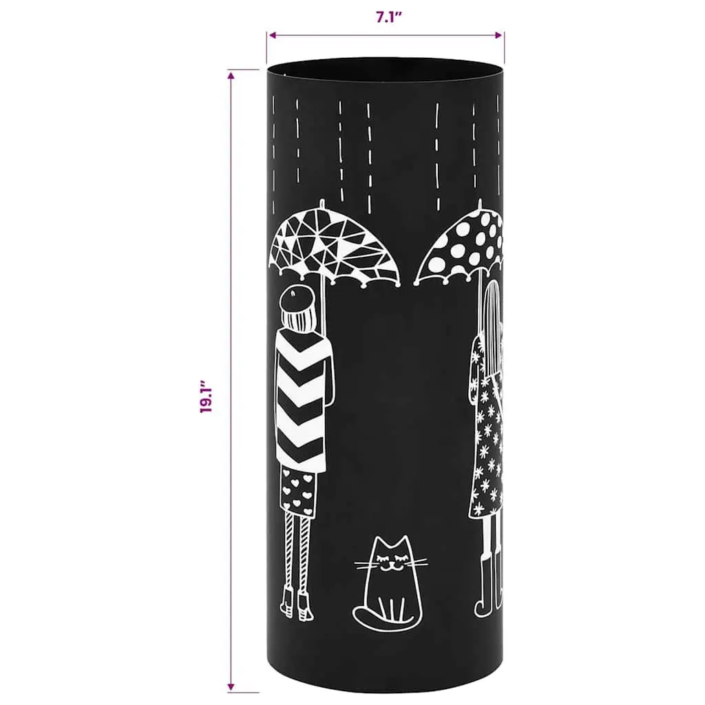 Umbrella Stand Steel Black Modern Holder
