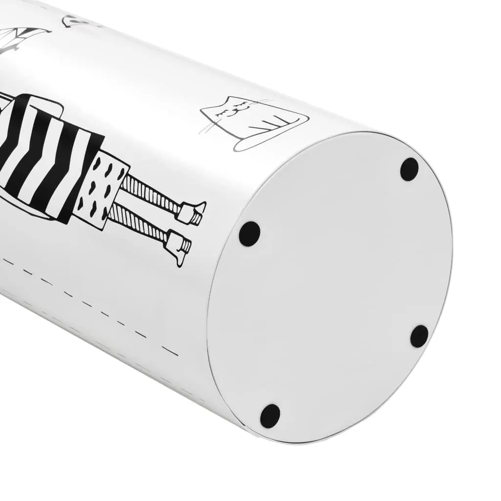 White Steel Umbrella Stand with Drip Tray