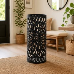 Durable Black Umbrella Stand with Removable Drip Tray