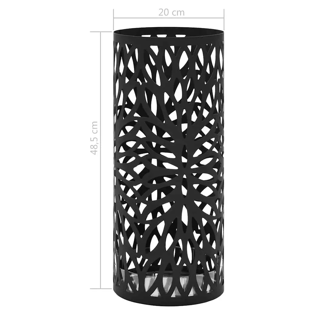 Black Umbrella Stand with Removable Drip Tray