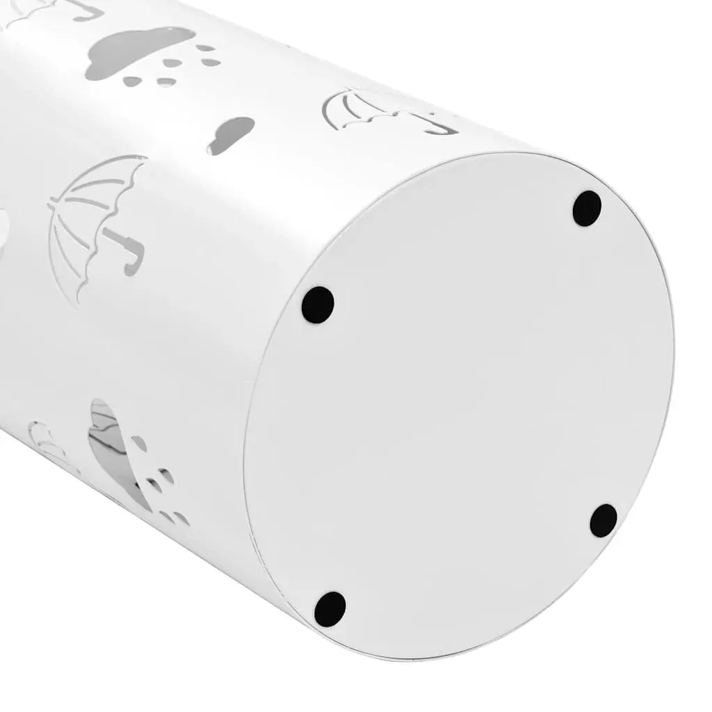 White Steel Umbrella Stand for Entryway