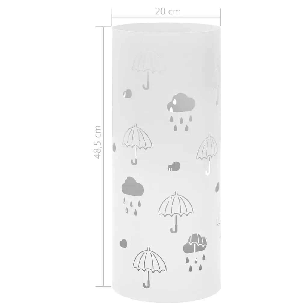 White Steel Umbrella Stand for Entryway