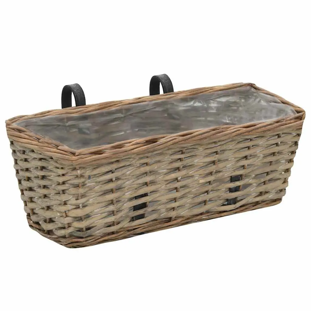 Wicker Balcony Planter Set with PE Lining 40cm