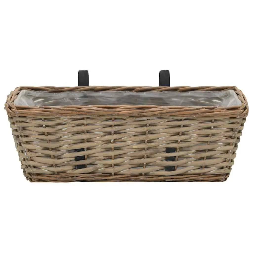 Wicker Balcony Planter Set with PE Lining 40cm