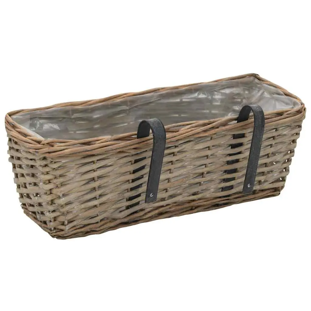 Wicker Balcony Planter Set with PE Lining 40cm