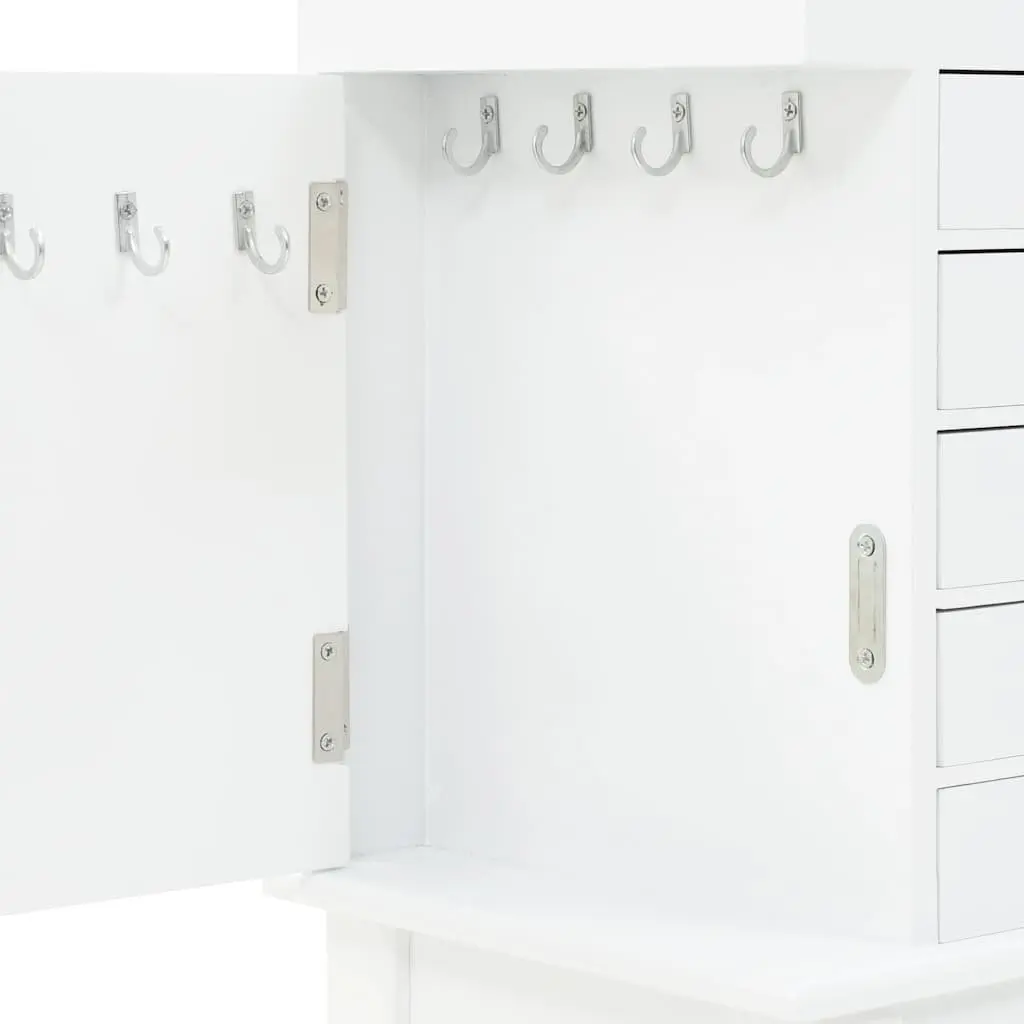 White Freestanding Jewelry Storage Cabinet