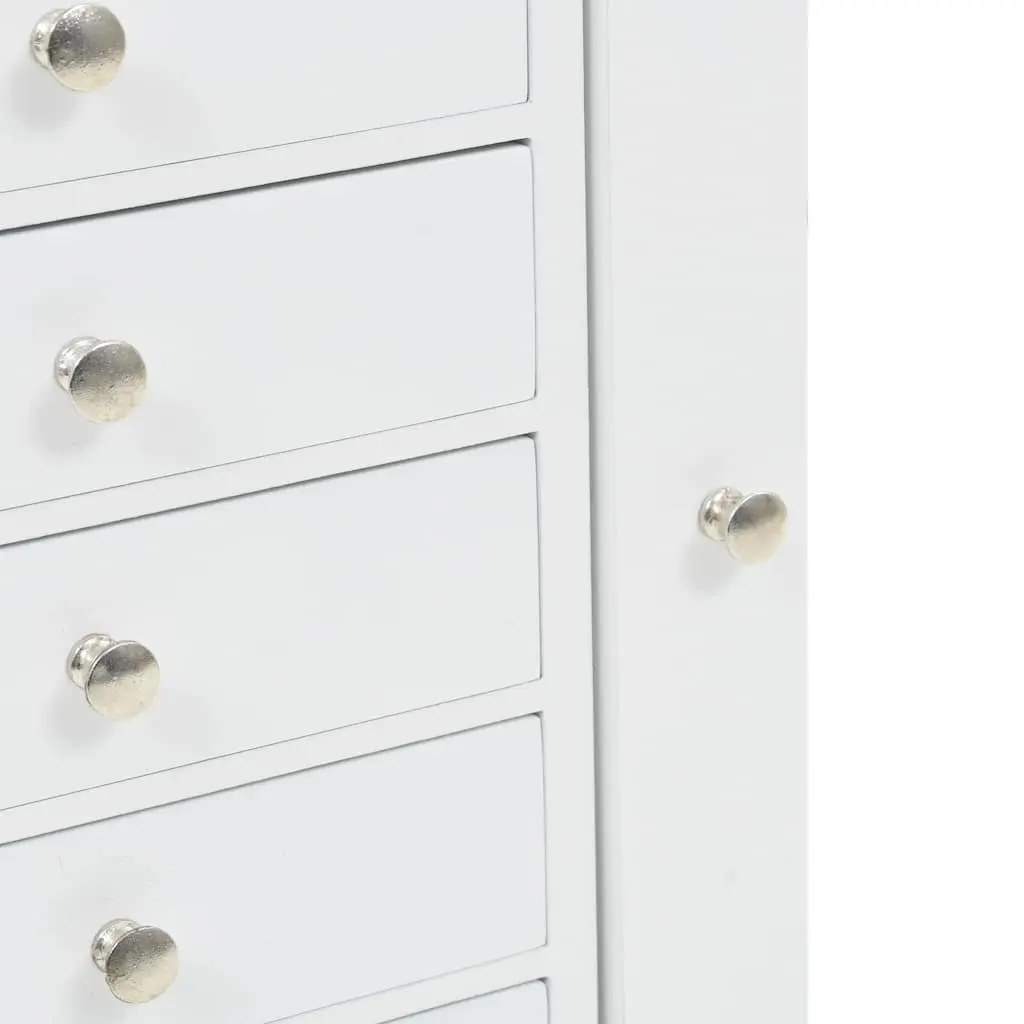 White Freestanding Jewelry Storage Cabinet
