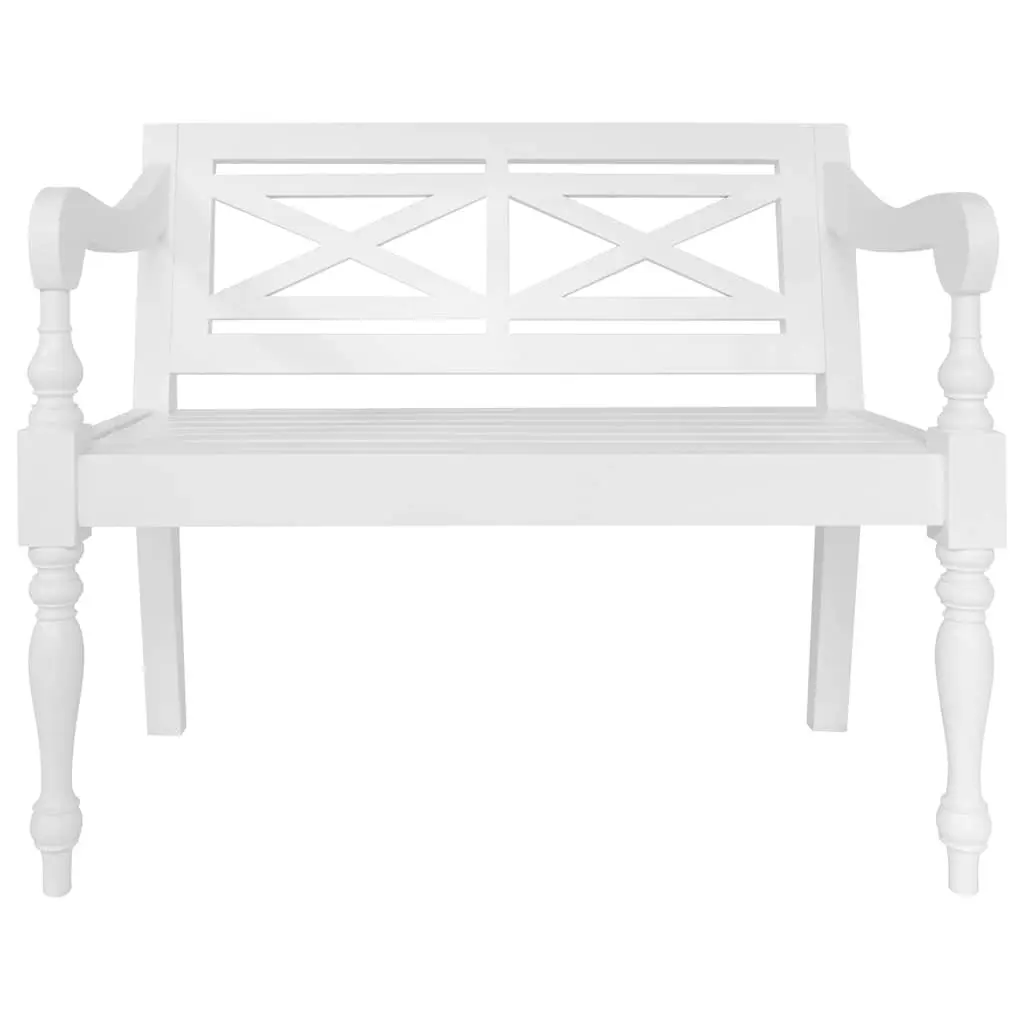 Solid Mahogany Wooden Storage Bench with Curved Armrests