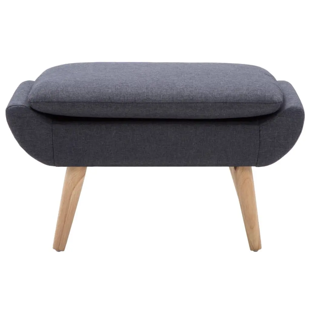 Footstool Polyester Fabric 73 x 43 x 42 cm Grey