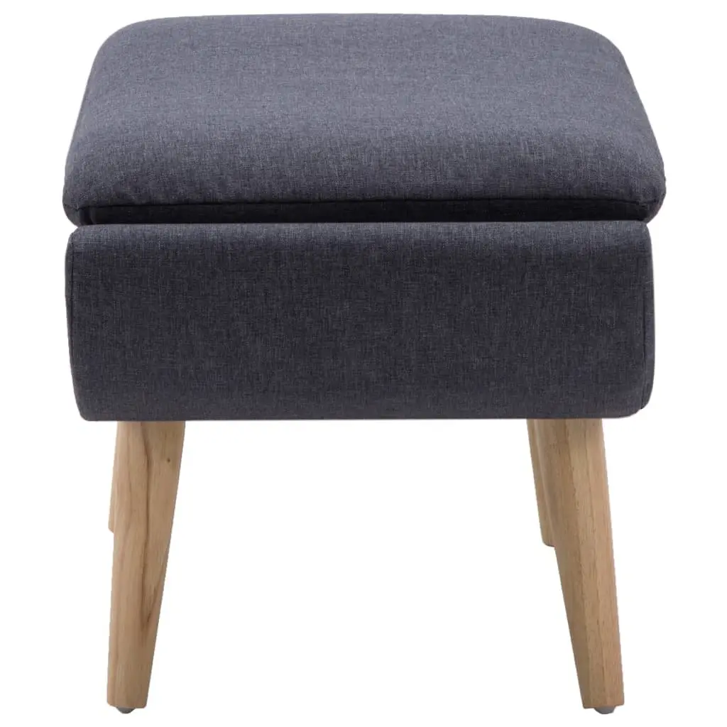 Footstool Polyester Fabric 73 x 43 x 42 cm Grey