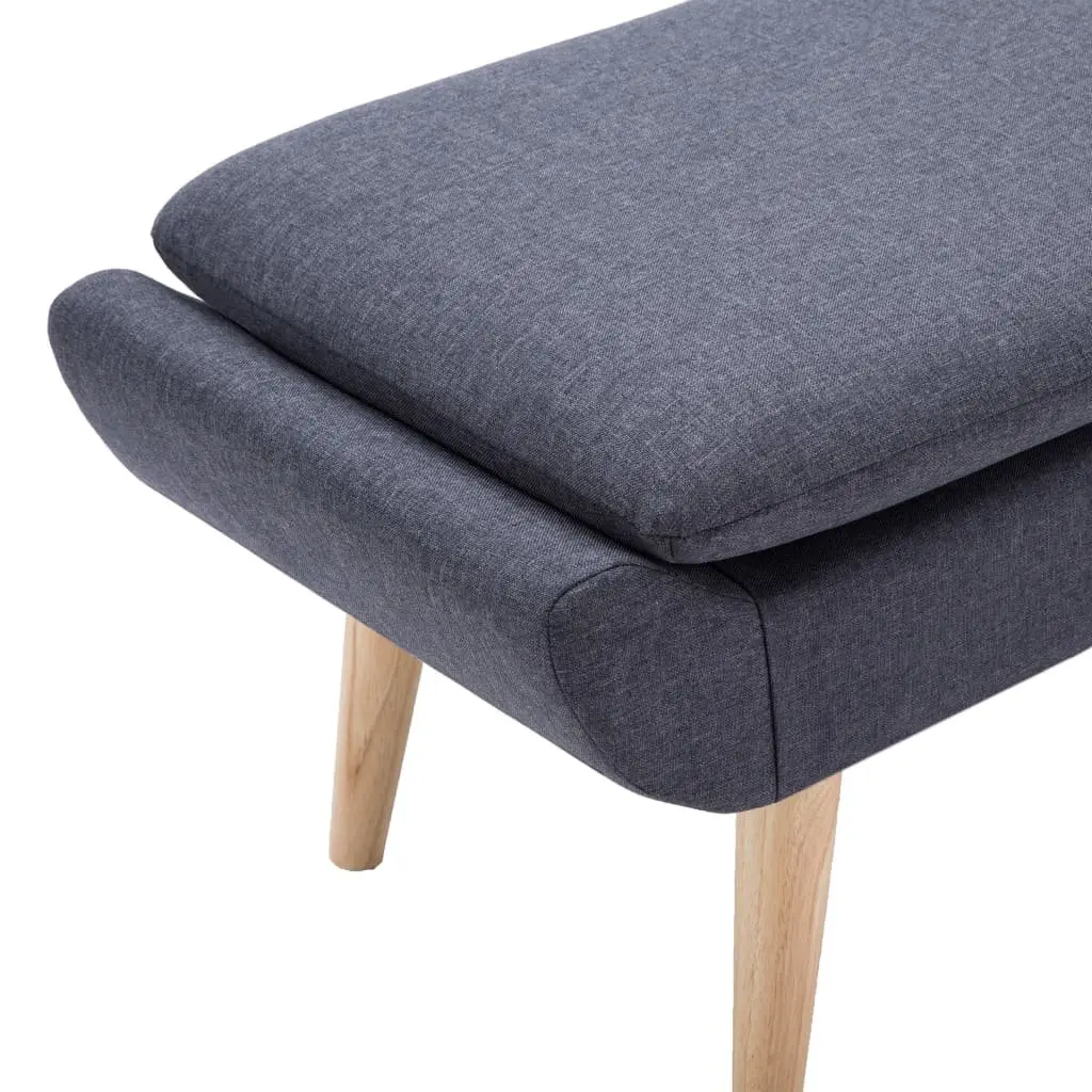 Footstool Polyester Fabric 73 x 43 x 42 cm Grey