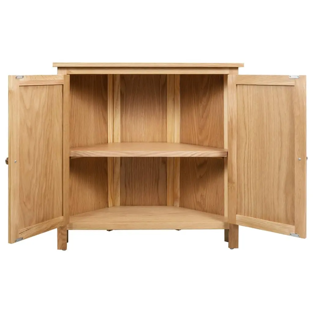 Corner Cabinet Solid Oak MDF 80x33.5x78 cm Brown Storage Organiser