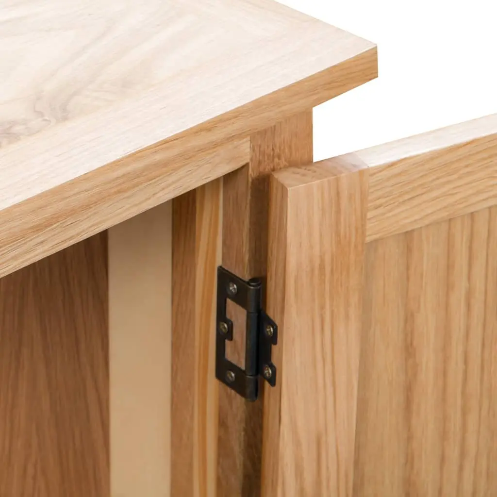 Corner Cabinet Solid Oak MDF 80x33.5x78 cm Brown Storage Organiser