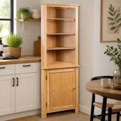 Durable Brown Corner Cabinet 59x36x180 cm for Storage