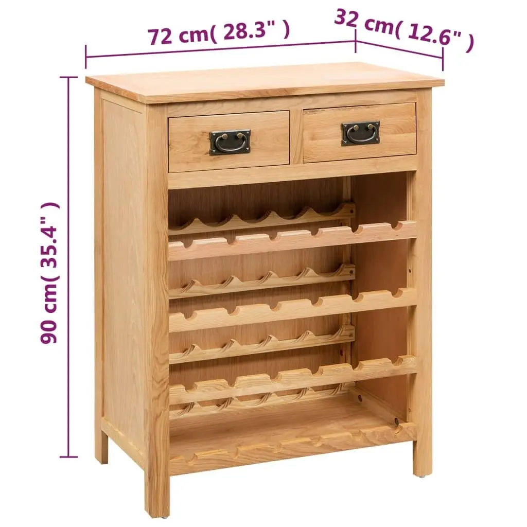 Solid Oak Wine Cabinet for Home Bar Storage