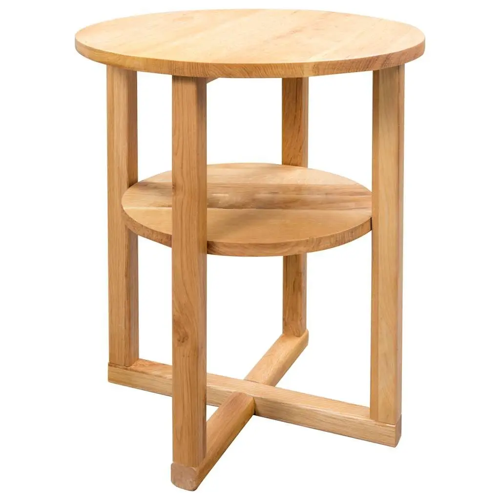Solid Oak Wood Side Table 40x50 cm for Home Use