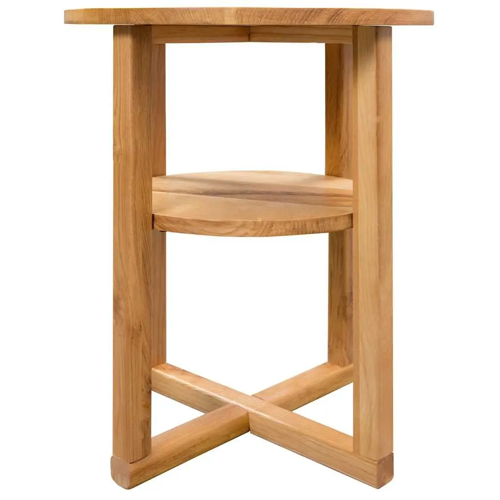 Solid Oak Wood Side Table 40x50 cm for Home Use
