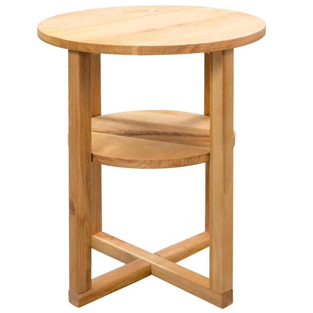 Solid Oak Wood Side Table 40x50 cm for Home Use