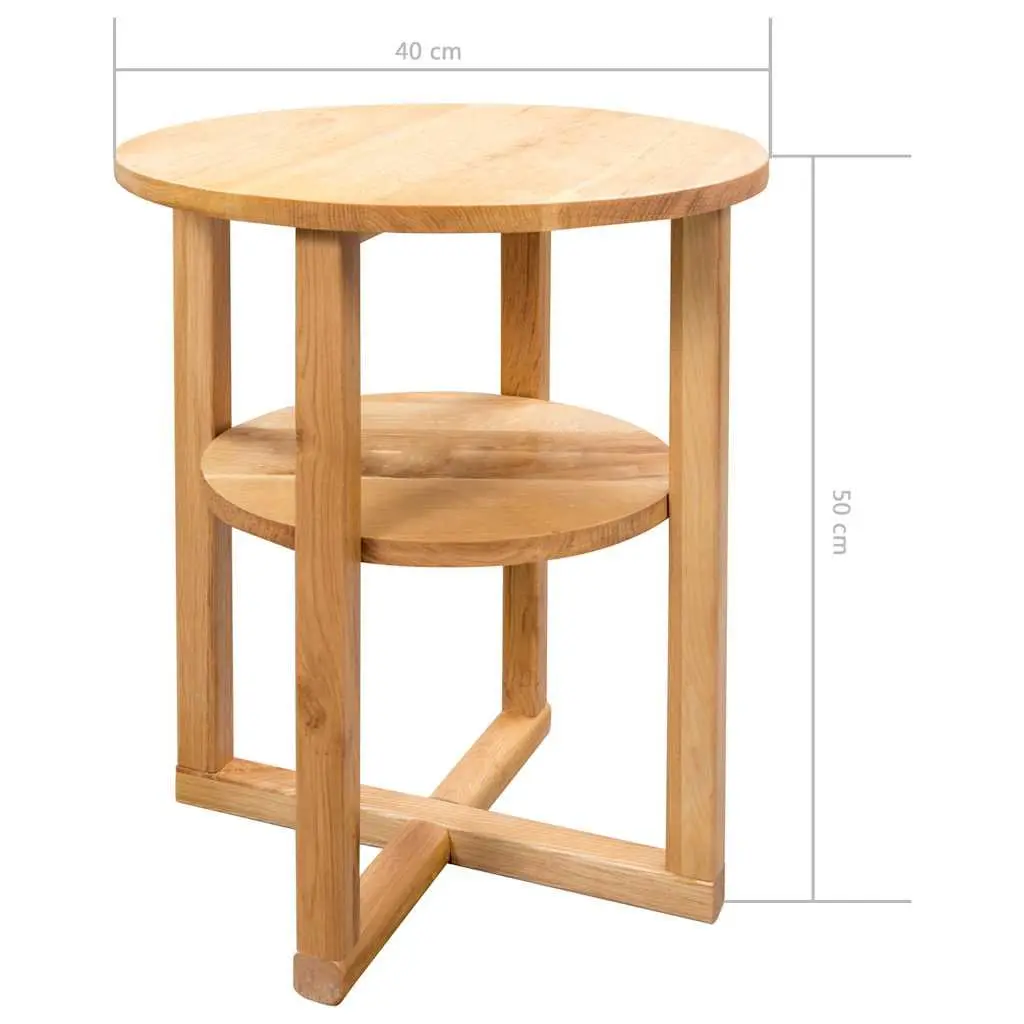 Solid Oak Wood Side Table 40x50 cm for Home Use