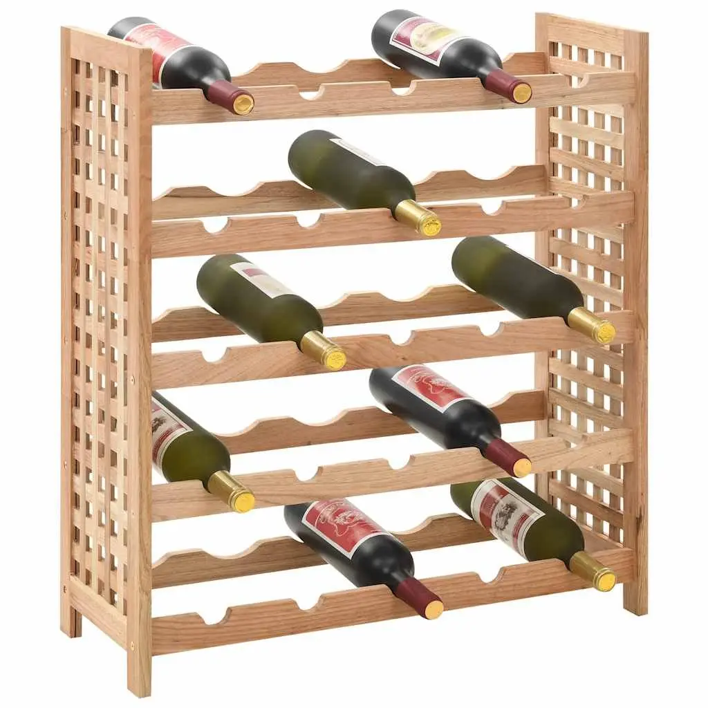 5-Tier Wine Rack for 25 Bottles in Solid Walnut