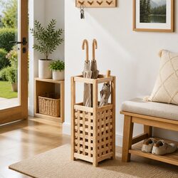 Wooden Lattice Umbrella Stand for Dry and Ventilated Storage