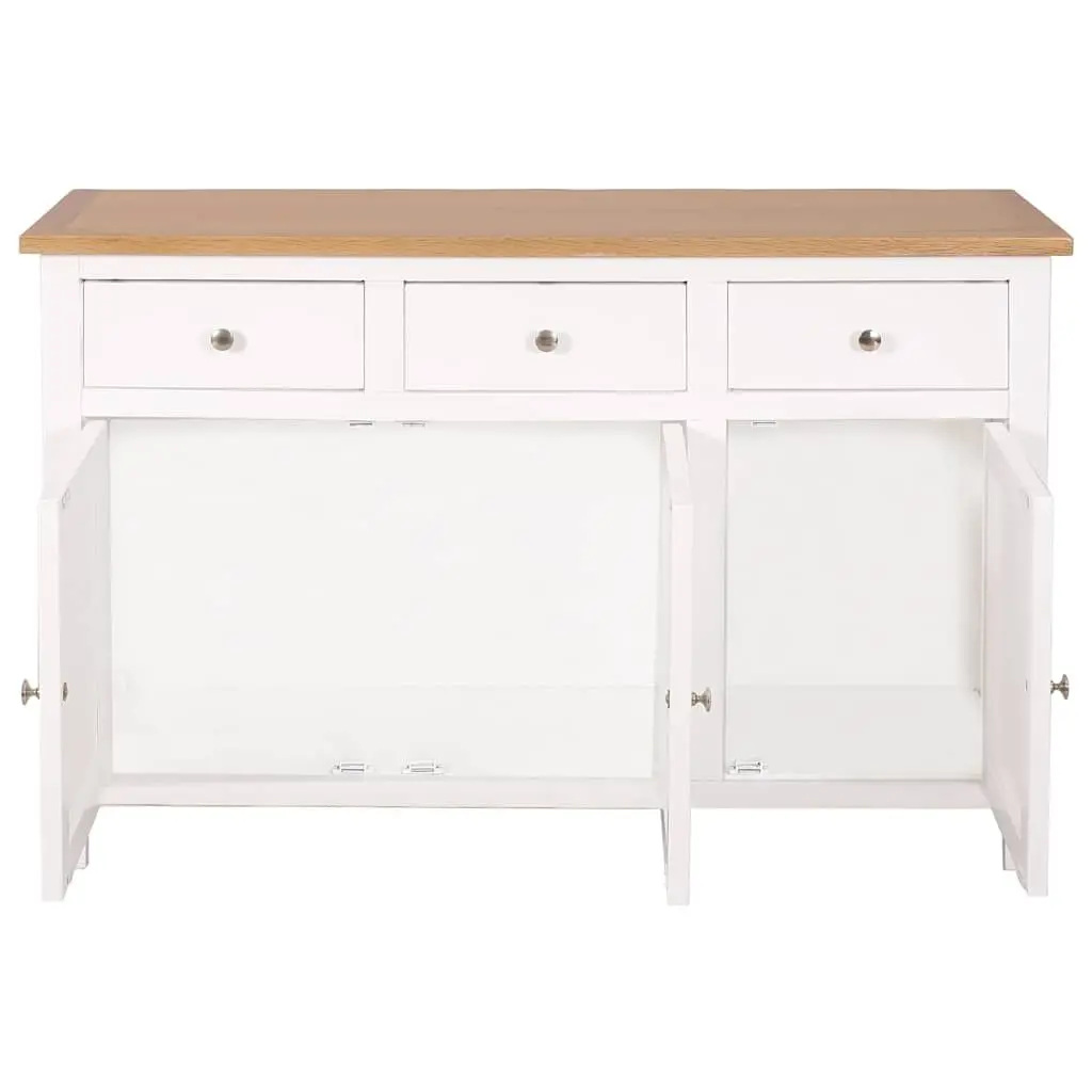 Brown Solid Oak Wood Sideboard 110x33.5x70 cm