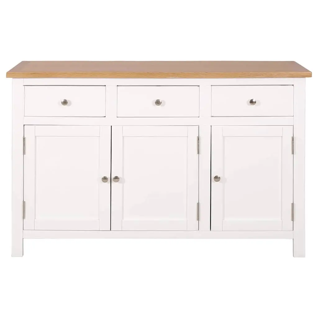 Brown Solid Oak Wood Sideboard 110x33.5x70 cm
