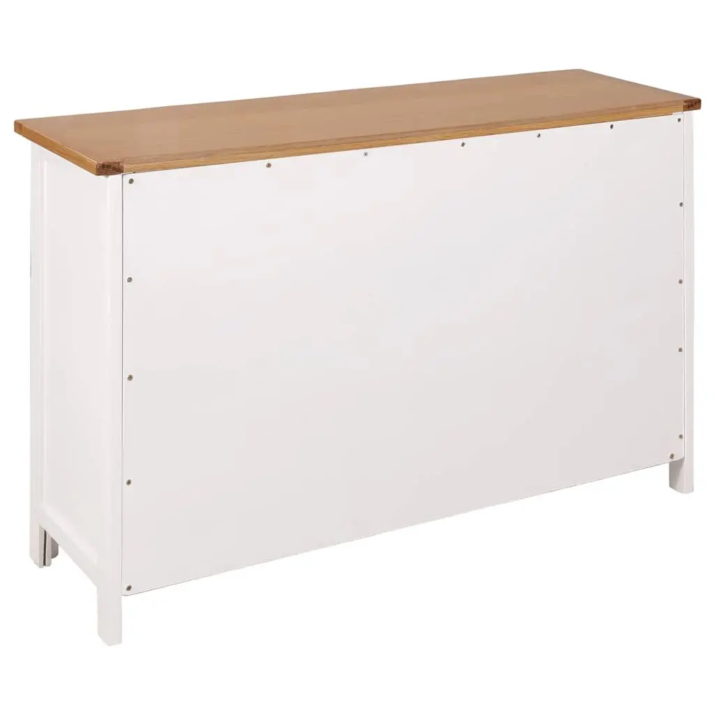 Brown Solid Oak Wood Sideboard 110x33.5x70 cm