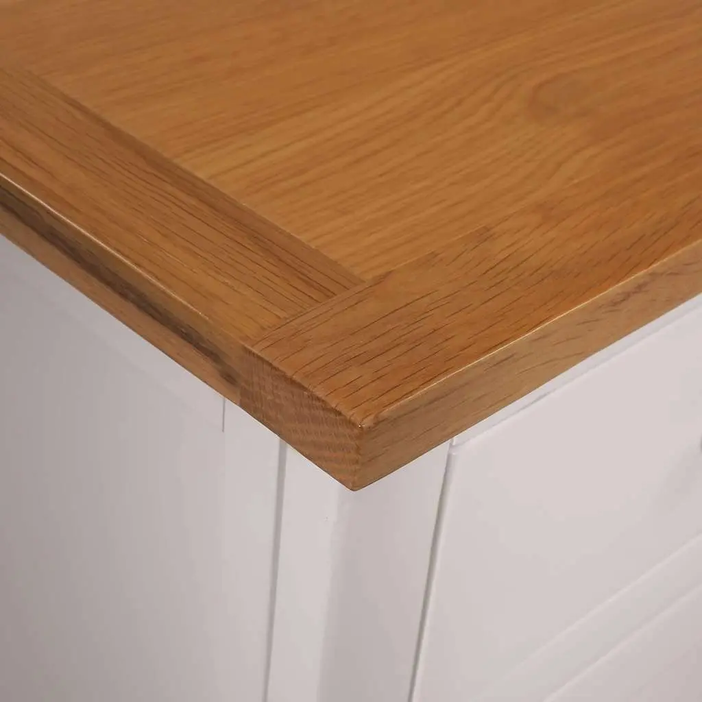 Brown Solid Oak Wood Sideboard 110x33.5x70 cm